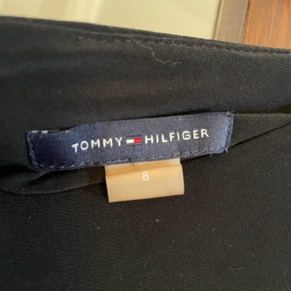 Tommy Hilfiger Black Cold Shoulder Dress with Short Bell Sleeves, Size 8 - Picture 4 of 5
